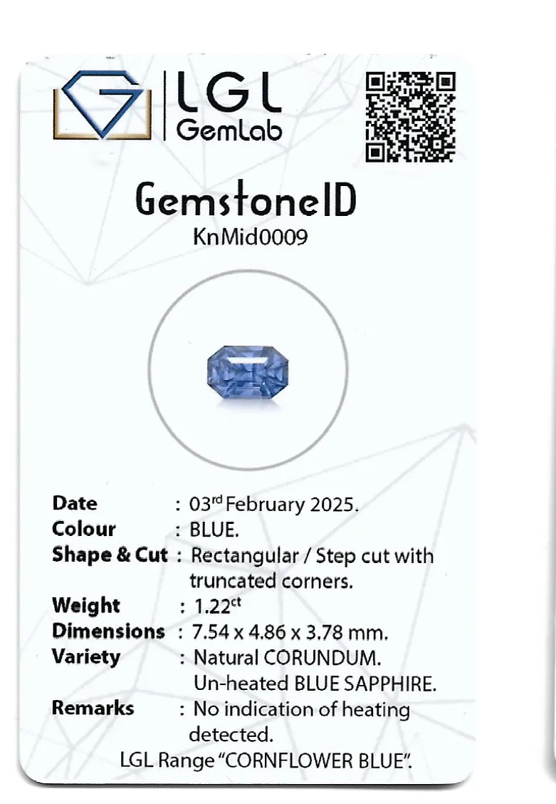 Unheated Blue Sapphire 1.22 cts - Image 2